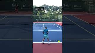 ONE HANDED BACKHAND return #tennis #tennisshorts #tennismatch #amateurtennis #tennistime #backhand