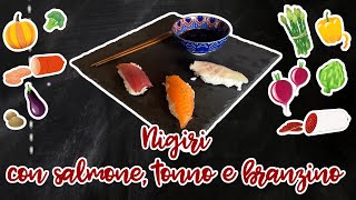 NIGIRI CON SALMONE TONNO E BRANZINO