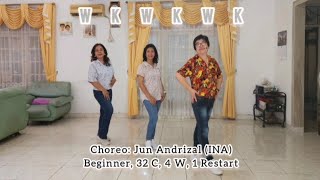 WKWKWK - Line Dance/ Beginner/ Choreo Jun Andrizal (INA) - March 2024/ Demo : d' Deborah Line Dance