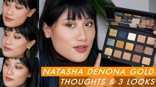 Natasha Denona Gold Palette - 3 Looks + My Thoughts / USING ALL MY PALETTES SERIES