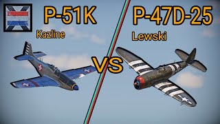 Could the P-47 match the P-51 in a DOGFIGHT?! | Warthunder sim | P-51K VS P-47D-25