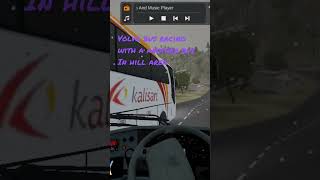 Volvo bus racing with a  bus in hill area #volvobus#volvobusdriving volvo 9400 bus in hill area