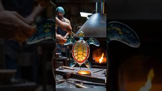 How a Stunning Turtle is Made from Molten Glass #shorts