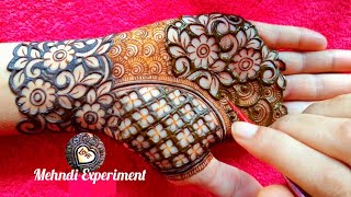 Very Attractive Floral Heavy Palm Henna Design Tutorial || Latest Heavy Bharwa Mehndi design