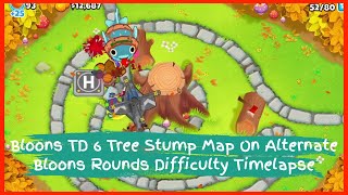 Bloons TD 6 Tree Stump Map On Alternate Bloons Rounds Difficulty Timelapse