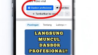 TERBARU info CARA MEMUNCULKAN DASBOR PROFESIONAL DI FACEBOOK.!!!