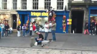 Flaming juggling overhead