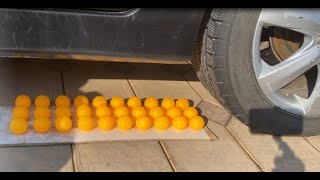 Experiment | balls against the car.