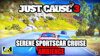 "Just Cause 3: Serene SportsCar Cruise Ambience | Relaxing Open-World Drive"