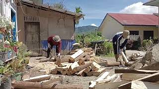 ngeping kayu bakar