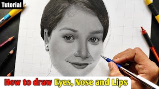 How to draw Eyes👁, Nose👃 and Lips👄 | Tutorial | step by step