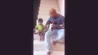 Father and son music practice