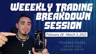 Weekly Trading Breakdown Sessions: GOLD, US30, EU, GJ Trading Pairs | February 28 - March 3, 2023