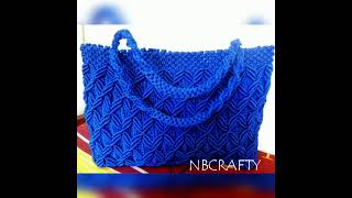 SIMPLE DESIGN MACRAME BAG, MODEL TAS TALI KUR SEDERHANA, DIY