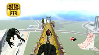 Shinchan Franklin playing Temple Run in Indian Bikes Driving 3d