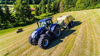 Heu pressen mit dem Ballen-Jäger // New Holland T7 Blue Power Heavy Duty + Krone Big Pack 1270 XC