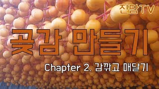 곶감 만들기 Chapter 2. 감 깎고 매달기(기계로 깎아도 많으면 힘들어요)