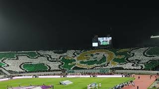 دوبل تيفو خيالي من جمهور الرجاء البيضاوي أمام اتحاد تواركة  إبداع الجماهير من مدرجات "الكورفا سود"