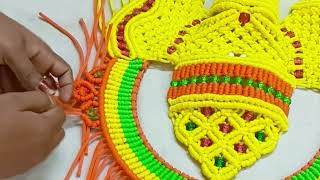 Macrame ganpati New Design (part 2) Macrame Ganesh ji || मेक्रम धागे से गणेश बनाएं