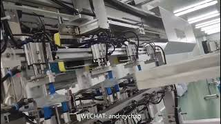 Full automatic medical IV infusion tube assembling connecting final PE bag packing making machine