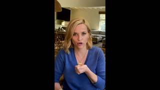 Reese Witherspoon blue sweater fist bump #3!  VIDEO LOOP!