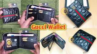 Round zipper Gucci leather wallet for men | Wallet branded original | Money bag price. চামড়ার ওয়ালেট