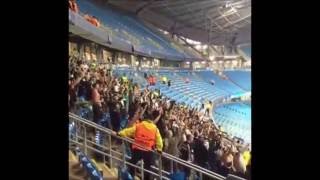 Gladbach Ultras singing at Etihad Stadium (Canceled match | Manchester City - Gladbach)