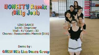 HONESTY Remix (Billy Joel) | Line Dance - Improver | Choreo : Roosamekto Mamek (INA)