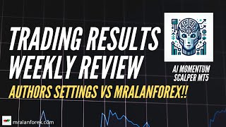 AI Momentum Scalper Trading Robot Live Results review - Authors setting vs MrAlanForex