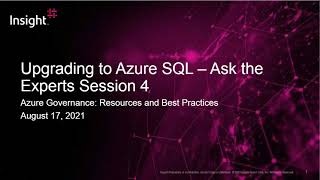 Webinar | Upgrading to Azure SQL - Ask the Experts Session 4