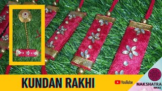 Kundan Rakhi | Handmade Rakhi For bhaiya bhabhi | Velvet ke kapde se banaye rakhi