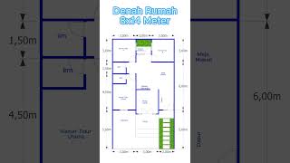 Denah Rumah Ukuran 8x14 Meter #denahrumah #desianrumah  #rumah