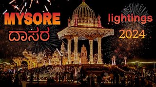 Mysore dasara lightings 2024 😍 /tumba lateg upload madtha edini sry friends 😅😉 #dasara2024