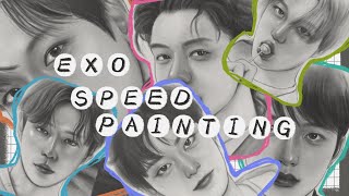 저는 이렇게 엑소 덕질합니다｜엑소 스피드페인팅 EXO speed painting｜프로크리에이트 Procreate