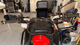 Mosko Moto Gnome Tank Bag on Aprilia Tuareg