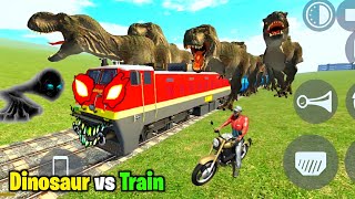 Bhootiya Train vs Dinosaur in Indian Bikes Driving 3d