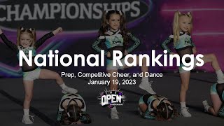 January 19, 2023 - National Rankings for Prep, Competitive Cheer, and Dance Teams