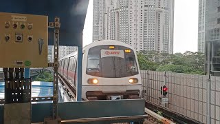 Train used for Track Inspection -- SMRT KSF C151A 557/558 arriving Queenstown in ATPM