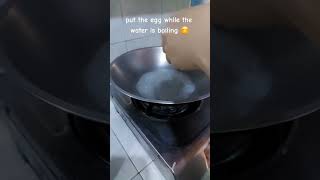 Cook sunny side up egg into water😋