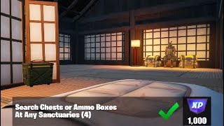 Search Chests or Ammo Boxes At Any Sanctuaries (4) - Fortnite Daily Quests