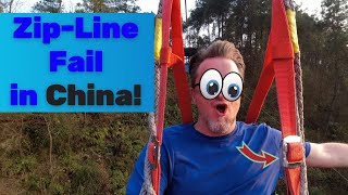 ZIP-LINE FAIL IN CHINA - #zipline #ziplinefail #ziplineaccident #china #chongqing