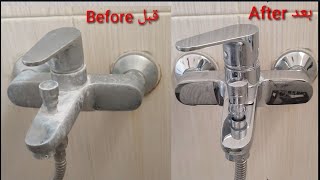 تلميع الحنفيات بمكون واحد Bathroom cleaning Tips