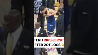 Steph Curry rips jersey in anger after tough loss in double OT 😤🤯 #nbashorts