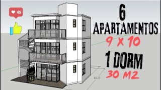 6 KITNETS COM 1 DORM ESTUDO 9x10