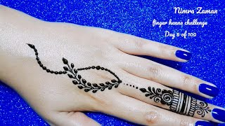 Day 8 of Finger henna design challenge | simple easy mehndi design for beginners