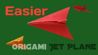 (Easier) How to make a Paper Jet Plane / EASY origami airplane