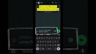 How to use Meta AI in WhatsApp Chats or Groups #whatsapp #ai #howto