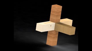 Wood Spigot Joint Three Way Insert