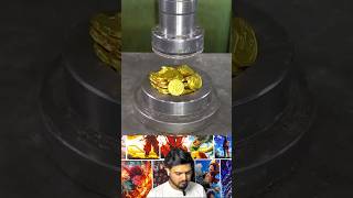 Hydraulic press vs gold coins #shorts #hydraulicpress #crushing #satisfying #viral