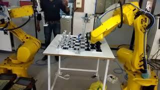 Mahajan Automation, Pune, Training robot in college playing chess